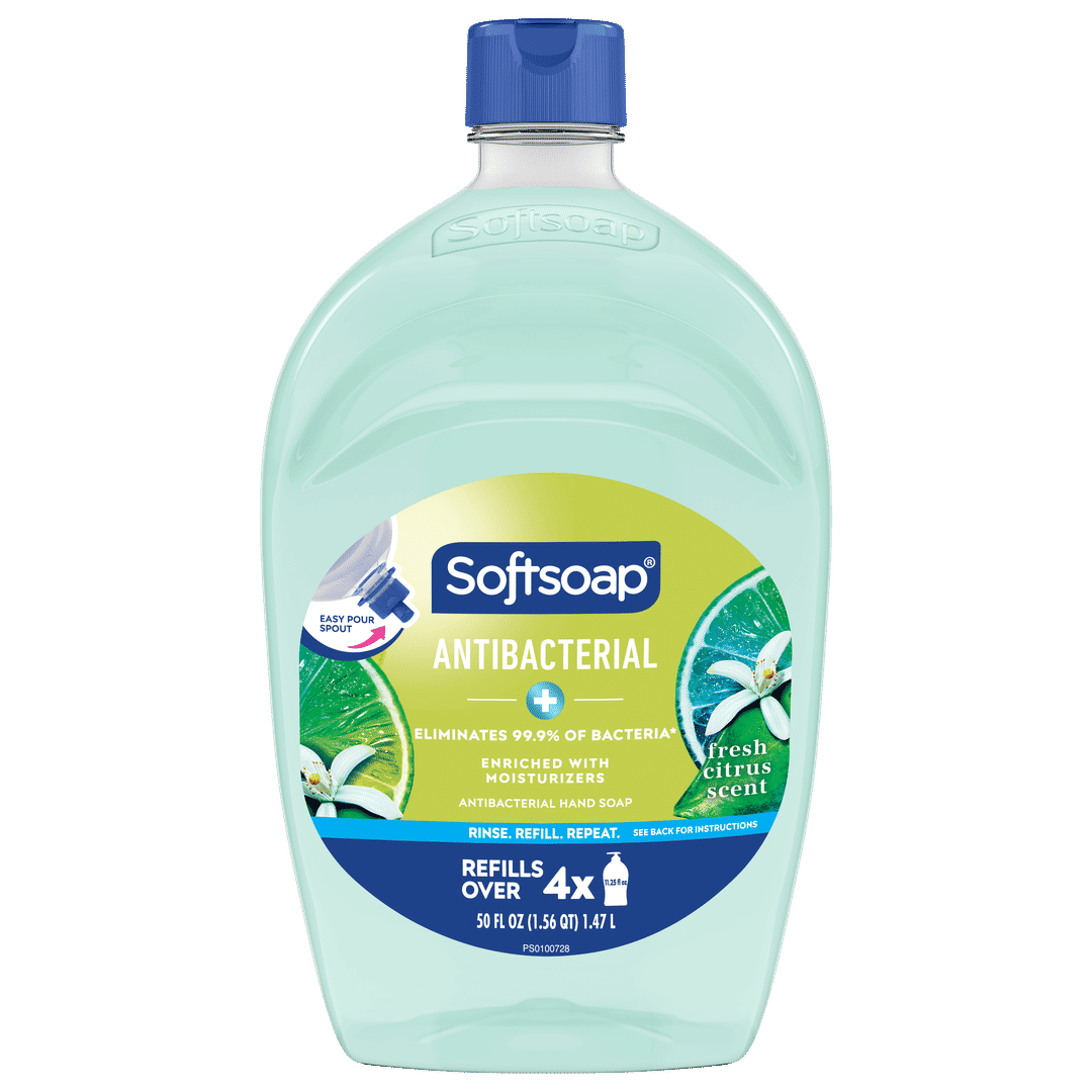Softsoap Antibacterial Liquid Hand Soap, Kitchen and Bathroom Hand Soap, Fresh Citrus Scent, 50 fl oz Refill