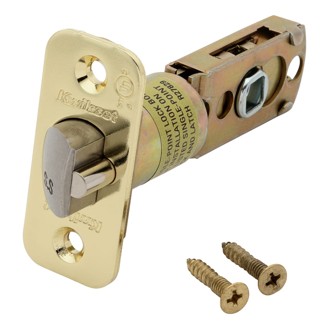 Round Corner UL Deadbolt Latch for Push Button Lever in Polished Brass Finish