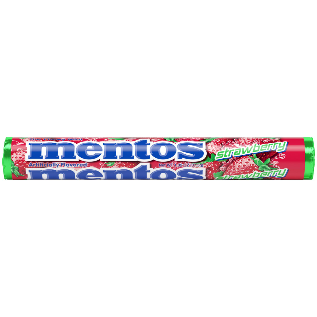 Mentos Chewy Mints Strawberry 14 pc Single Roll