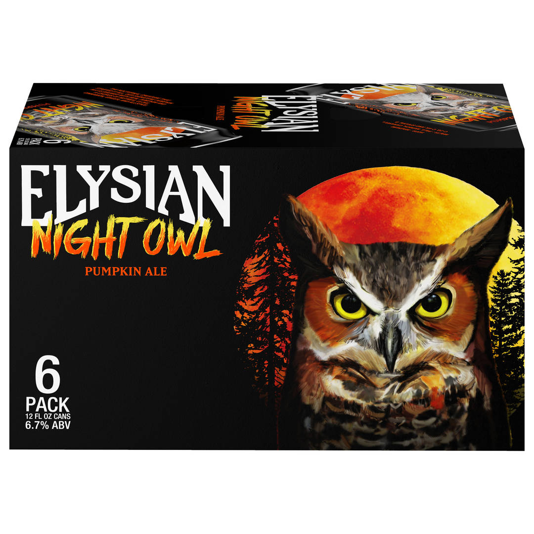 Elysian Night Owl Pumpkin Ale 6x12 oz Can Pack CARRIER - Craft Direct