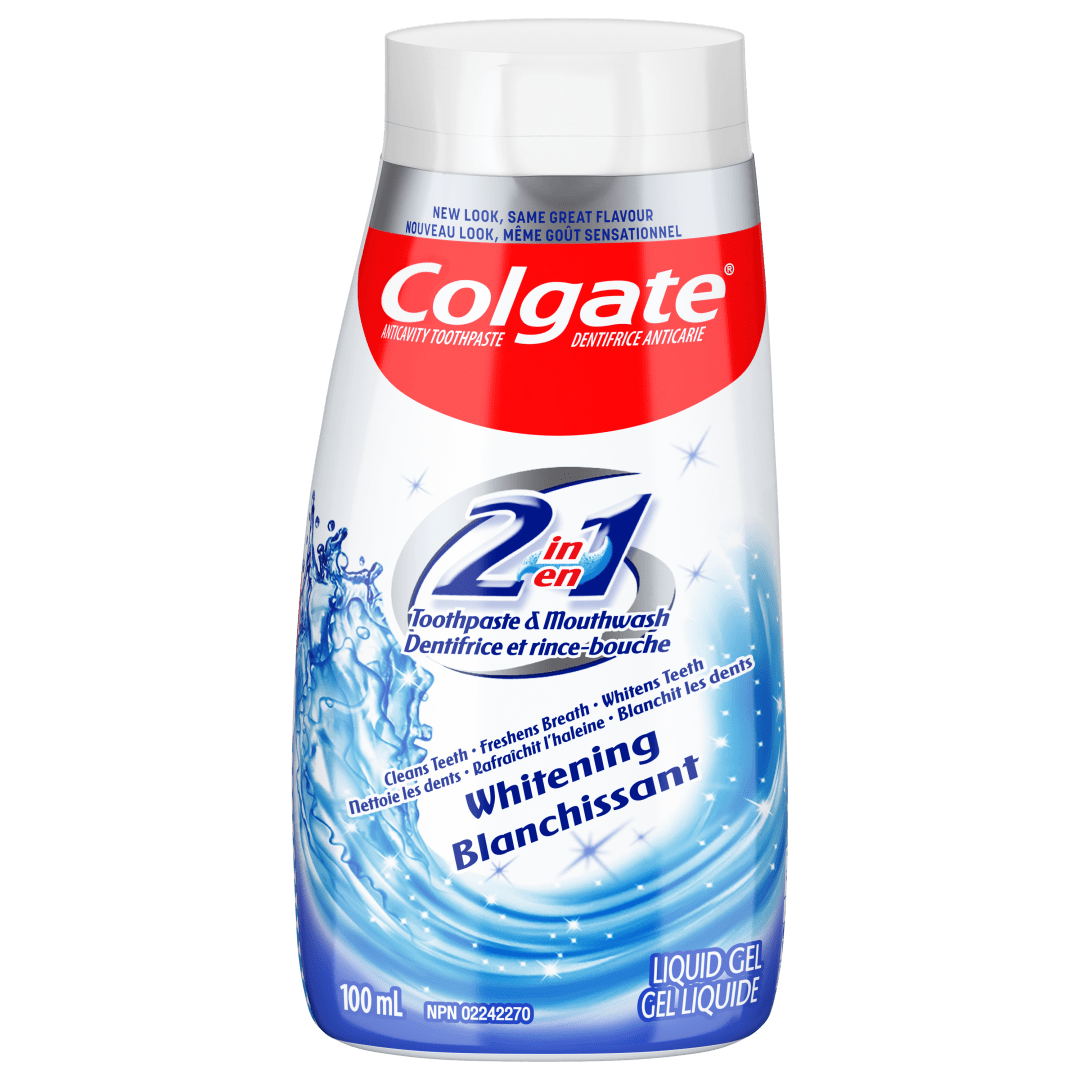 Dentifrice et rince-bouche 2 en 1 blanchissant en gel liquide Colgate, 100 mL
