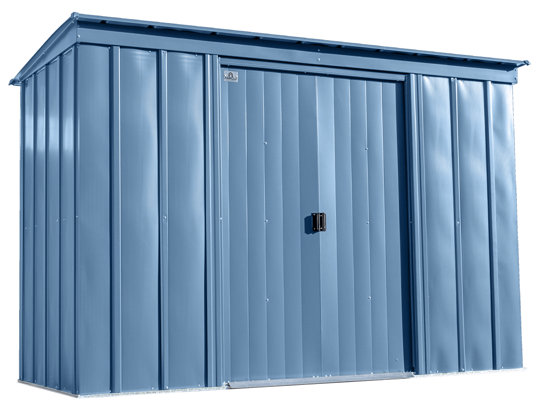 Classic Steel Storage Shed, 10X4, Blue Grey