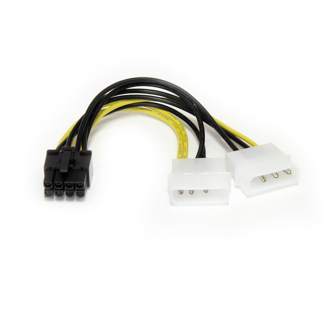 6 inch LP4 to PCIe 8 Pin Auxiliary Power Adapter