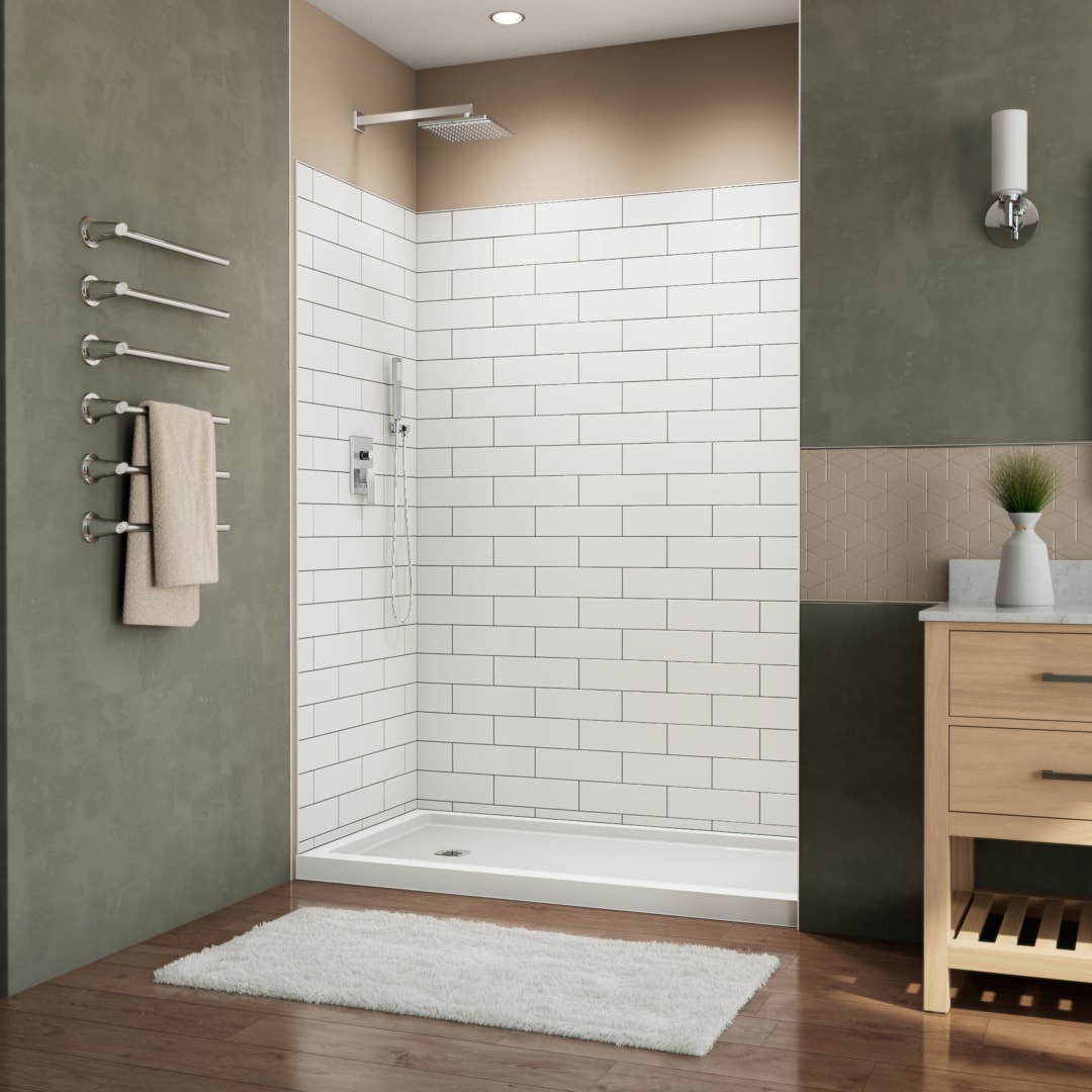 DreamLine Luna 60 inch W x 80 inch H Composite Direct-to-Stud Back Wall in Metro Tux