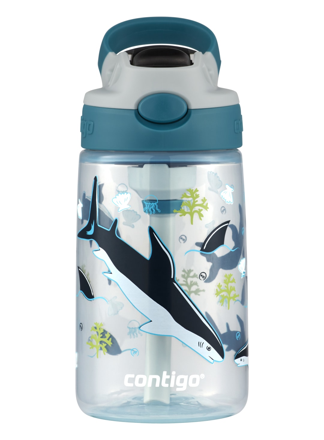 CONTIGO KIDS 14OZ AS CLEANABLE MCRN SHRK