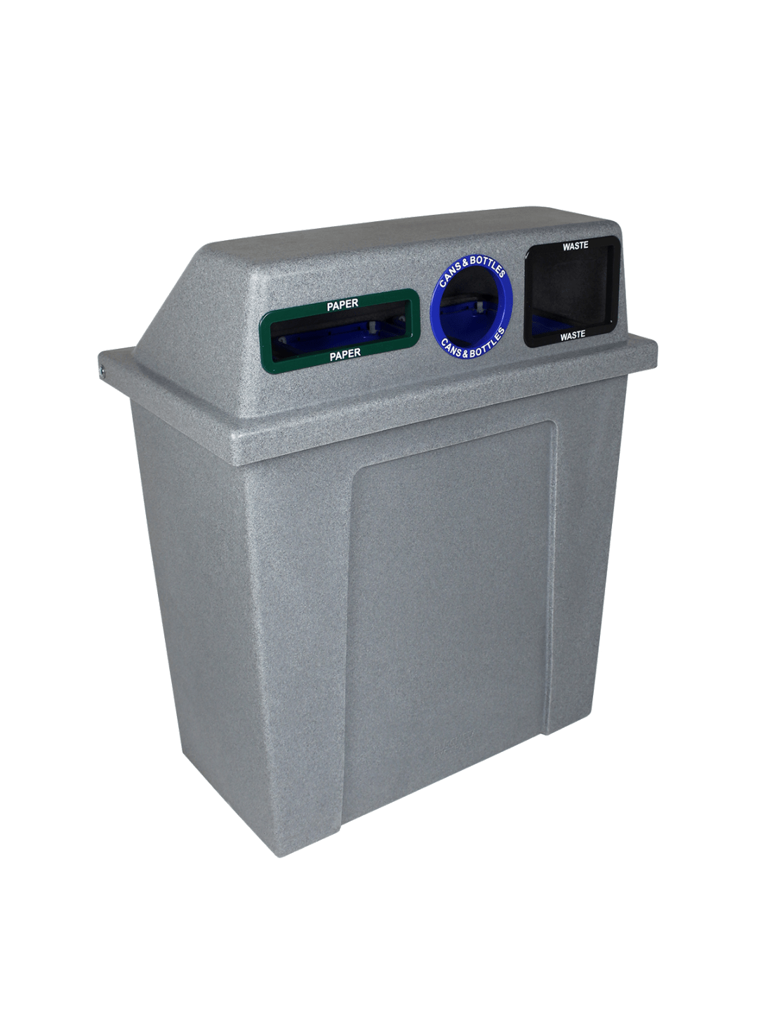 SUPER SORTER - Triple - Kit - Hd - Paper-Cans & Bottles-Waste - Slot-Circle-Full - Greystone
