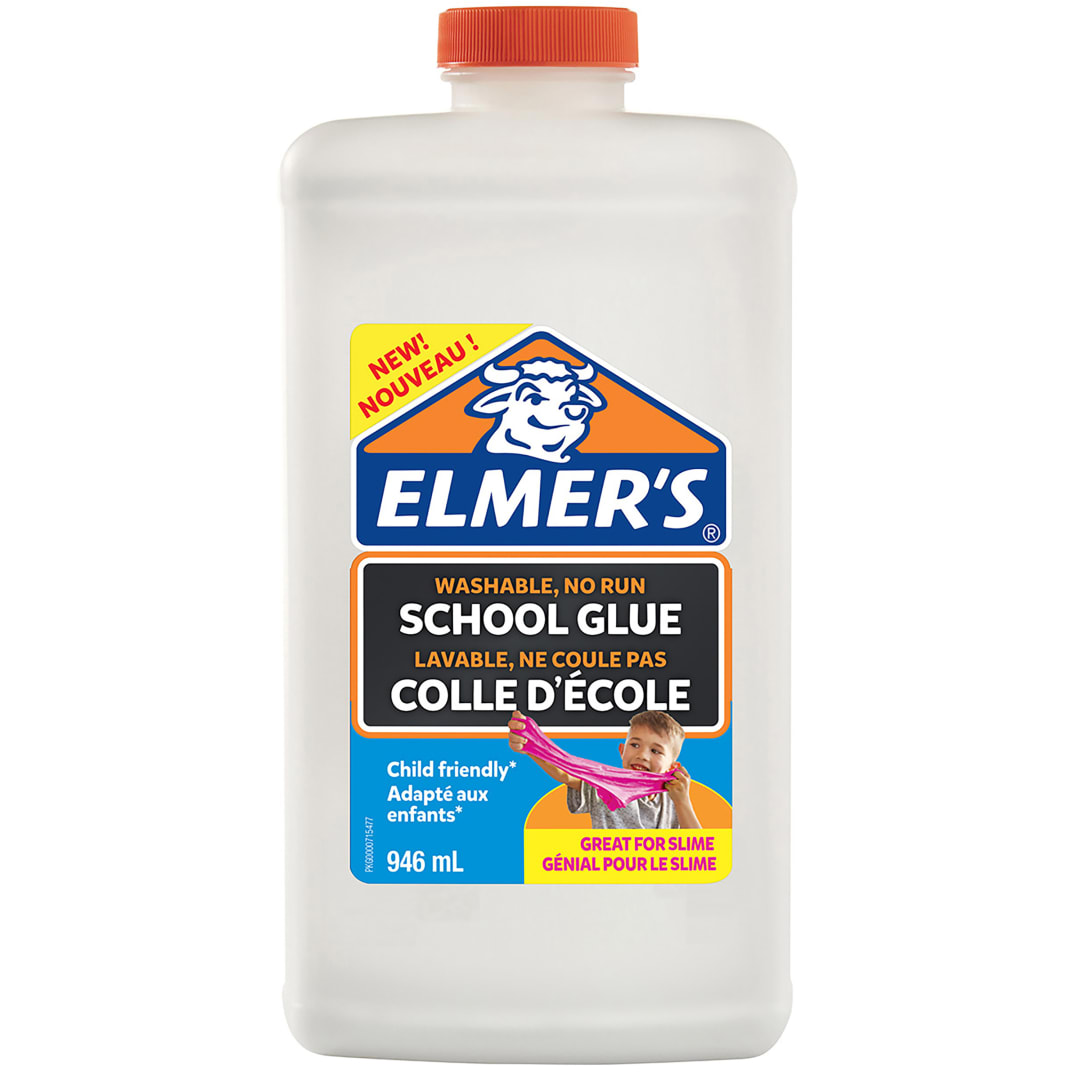 Pegamento líquido uso escolar Elmerblancolavable946 ml; ideal para hacer slime