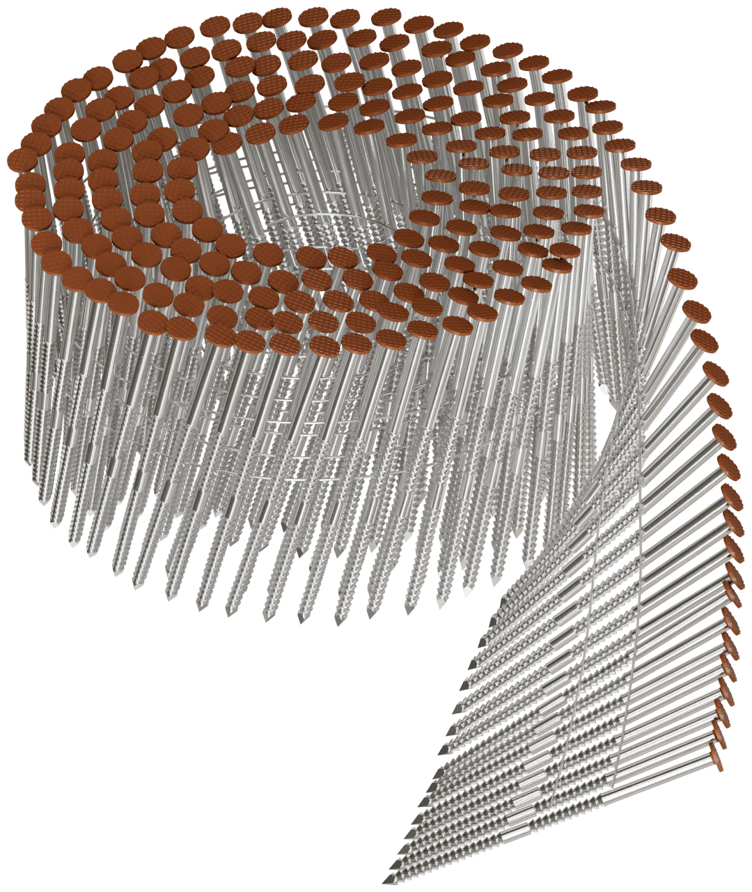 Simpson Strong-Tie S13A250CCS 15° Wire Coil, Painted Full Round Head, Ring-Shank Nail — 2-1/2 in. x .092 in. Type 304, Sienna (3600-Qty) (Pack of 90)