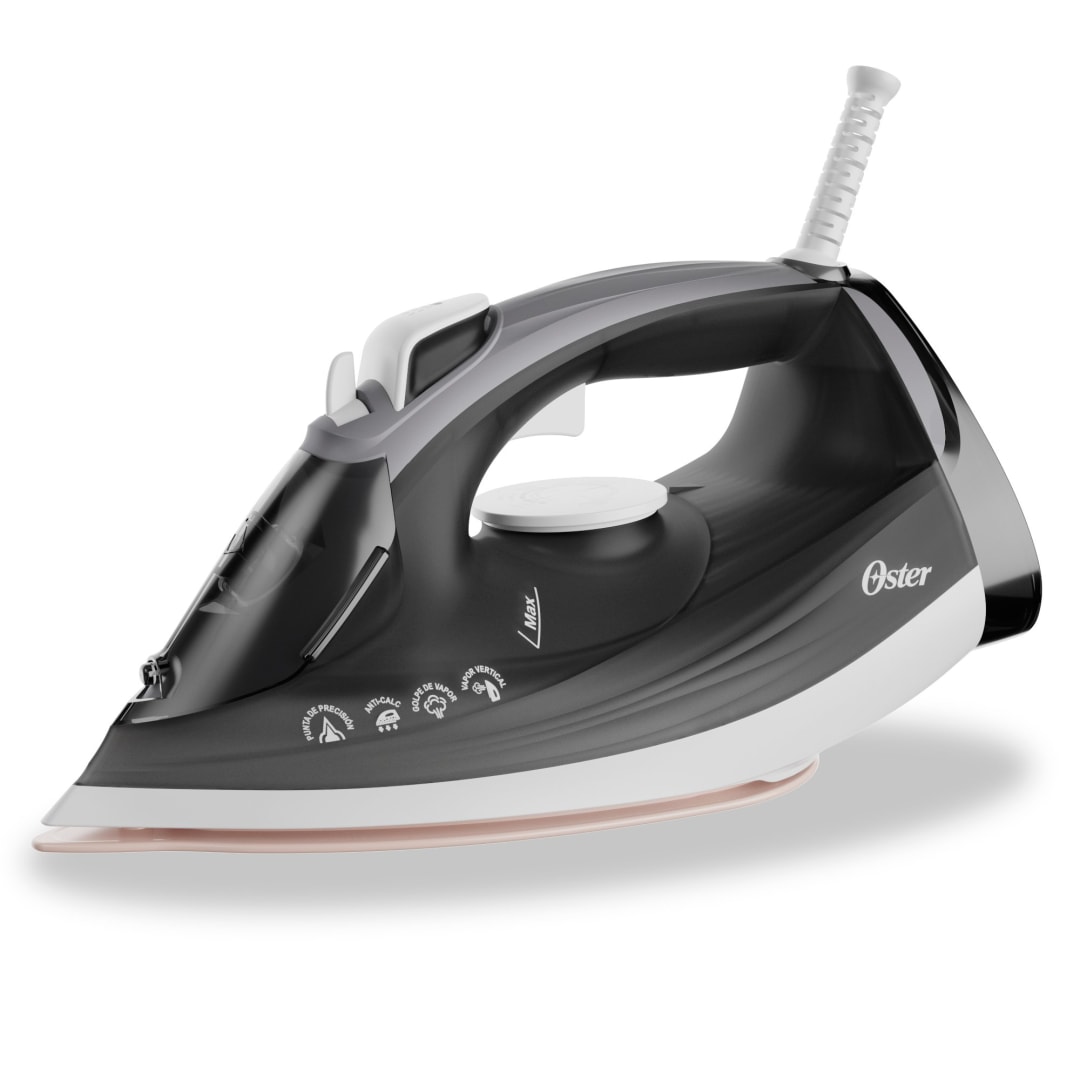 Oster® Plancha de Cerámica, con Suela Grande, con Tecnología anti-calcificación, Gris, GCSTEP2501