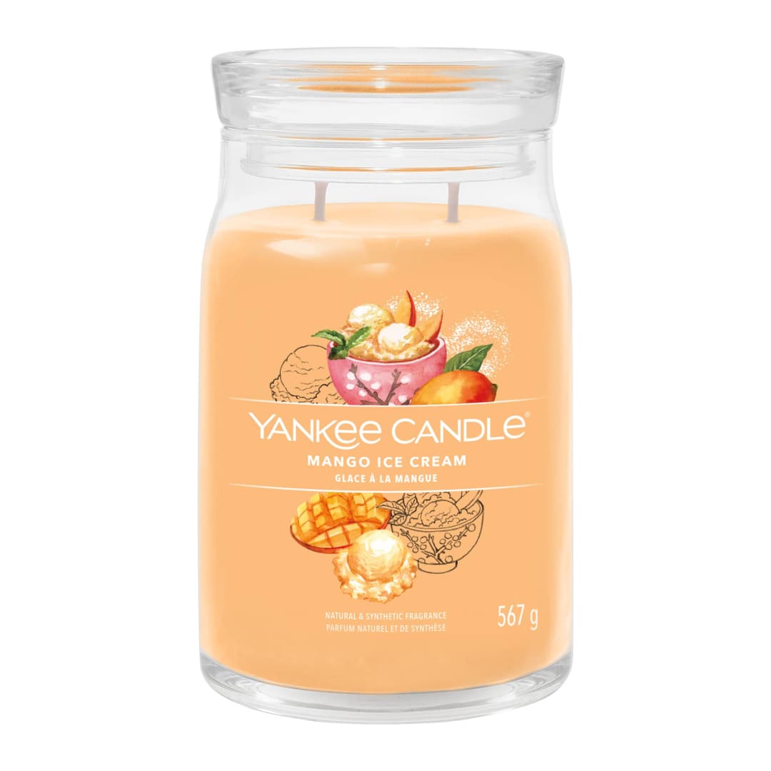 Yankee Candle® Signature Scented Candle | Mango Ice Cream Large Jar Candle with Double Wicks | Soy Wax Blend