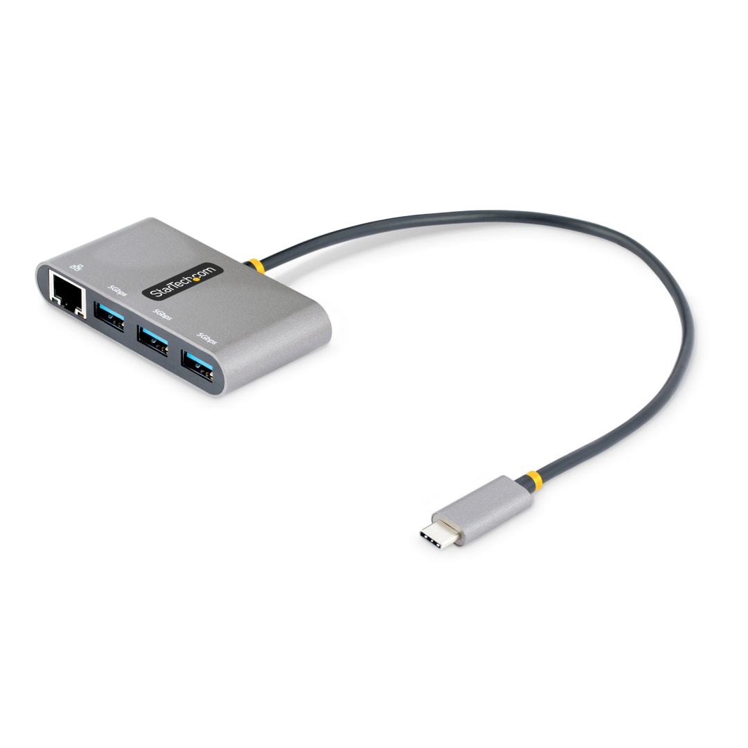 3-Port USB-C Hub with Gigabit Ethernet - USB-C to 3x USB-A -