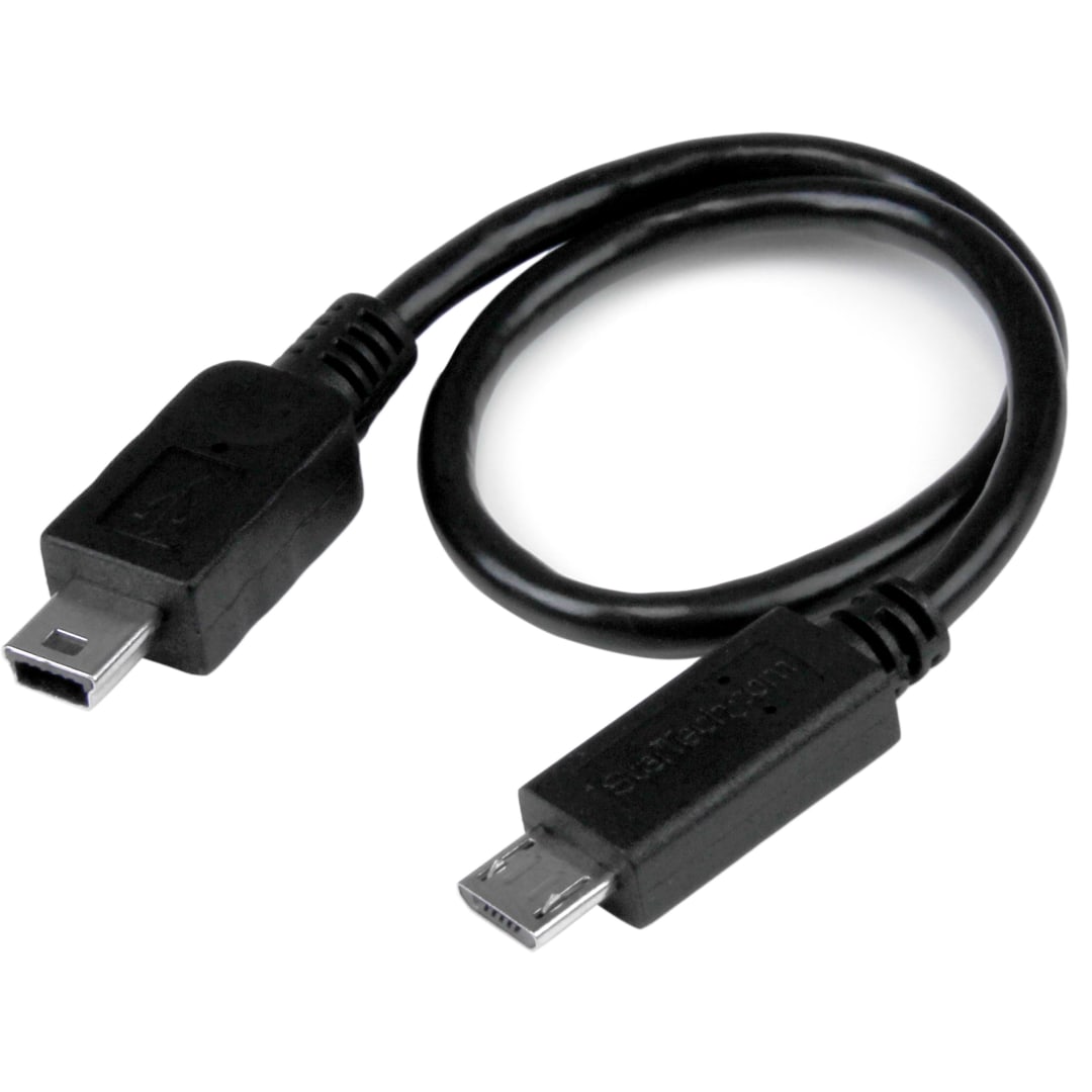 8in Micro USB to Mini B OTG M M Cable