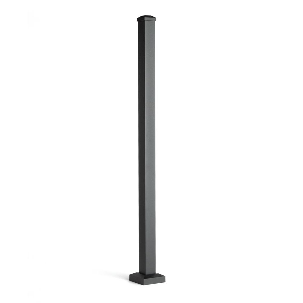 2.5-in x 2.5-in x 37-in Signature Post with Cap and Skirt-Horizontal-Charcoal Black