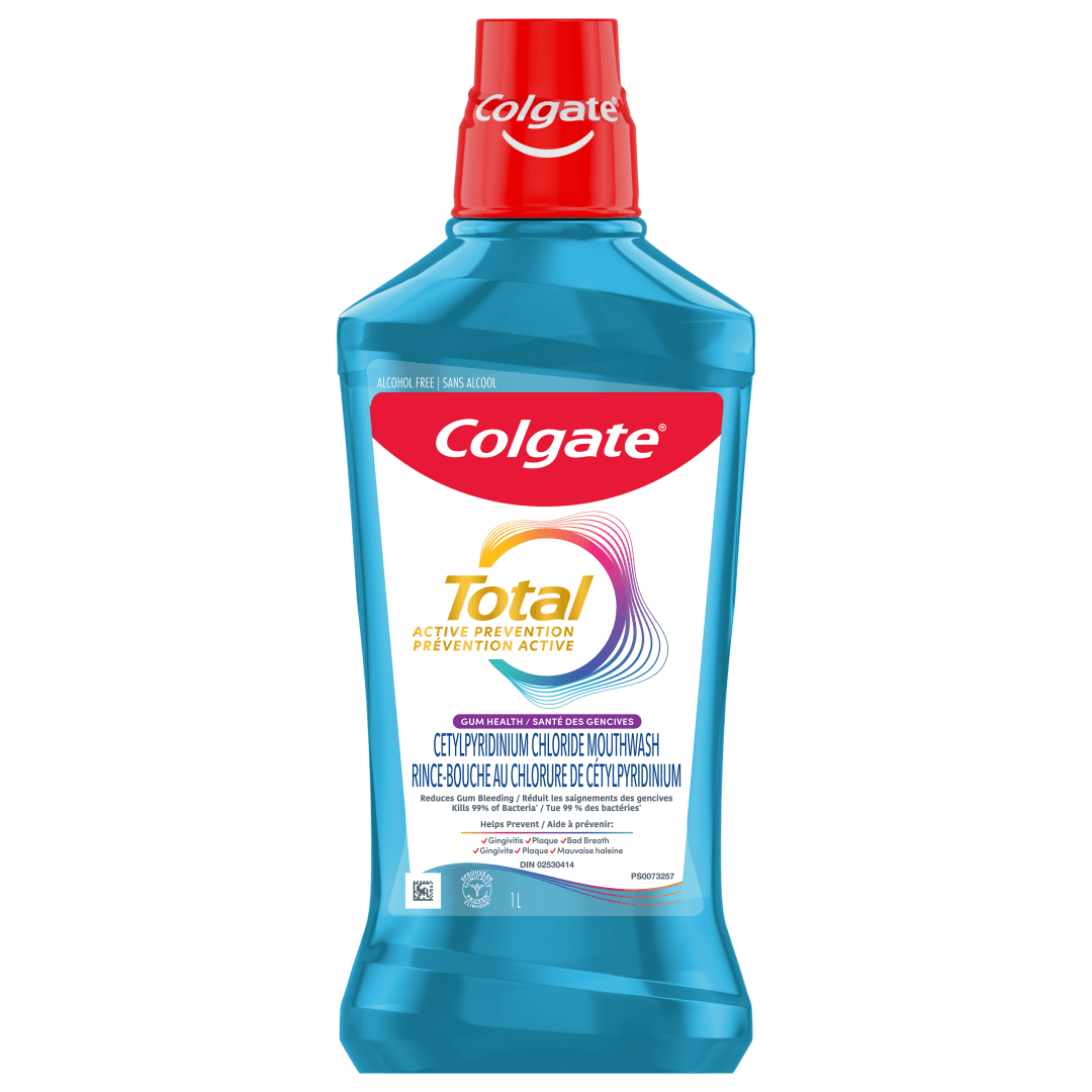 Colgate Total Active Prevention Gum Health Alcohol Free Mouthwash, Mint, 1L