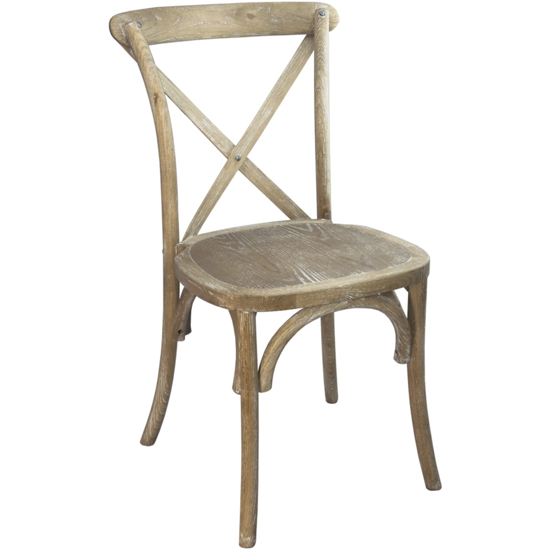 2-Pack Advantage Hand Stained Natural Finish with White Woodgrain Accents X-Back Chair