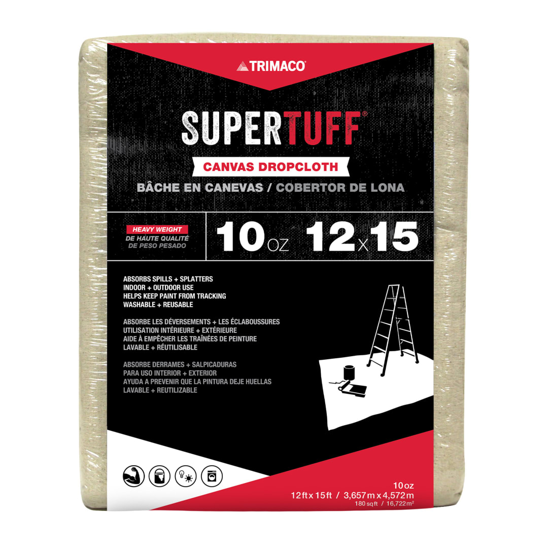 SuperTuff® Canvas Dropcloth, 10oz, 12'x15'