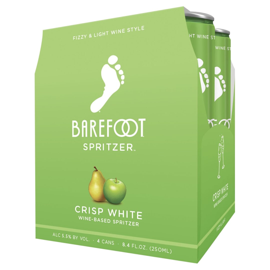 Barefoot Spritzer Crisp White Wine 4 Single Serve 250ml Cans
