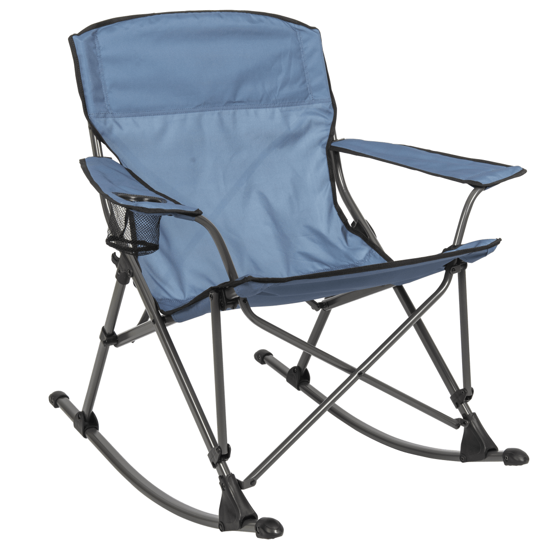 Camp & Go Soft Arm Quad Rocker Outdoor Folding Rocking Chair, Steel