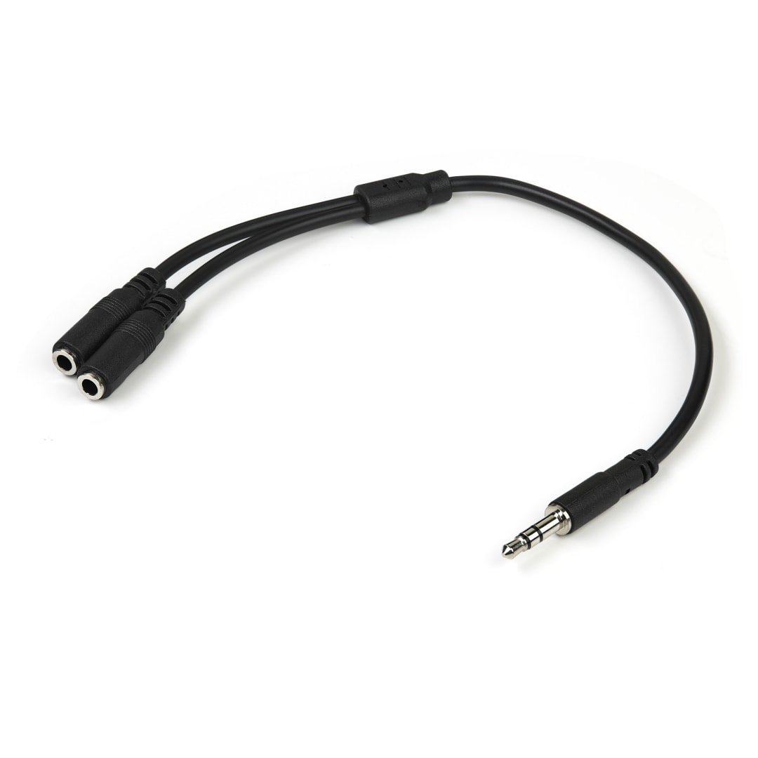 Slim Phono Stereo Splitter Cable 3 5mm to 2x 3 5mm