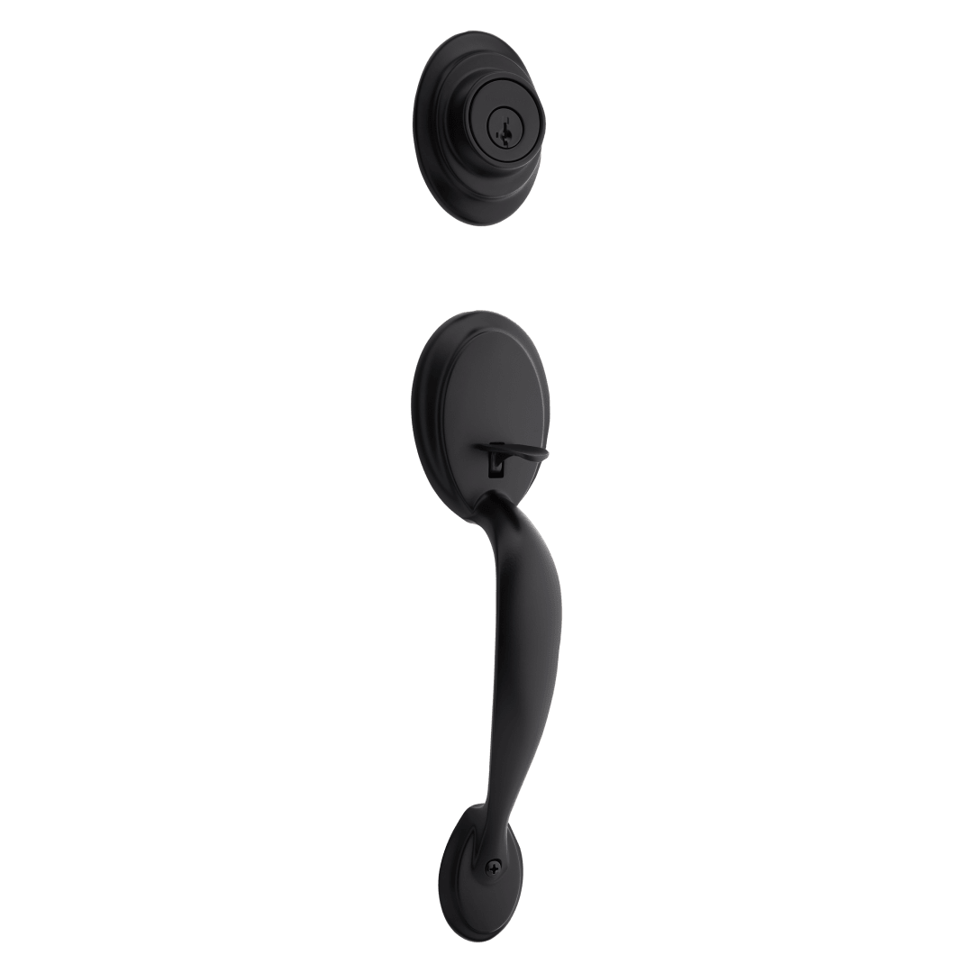 Dakota Single Cylinder Handleset in Matte Black featuring SmartKey Security