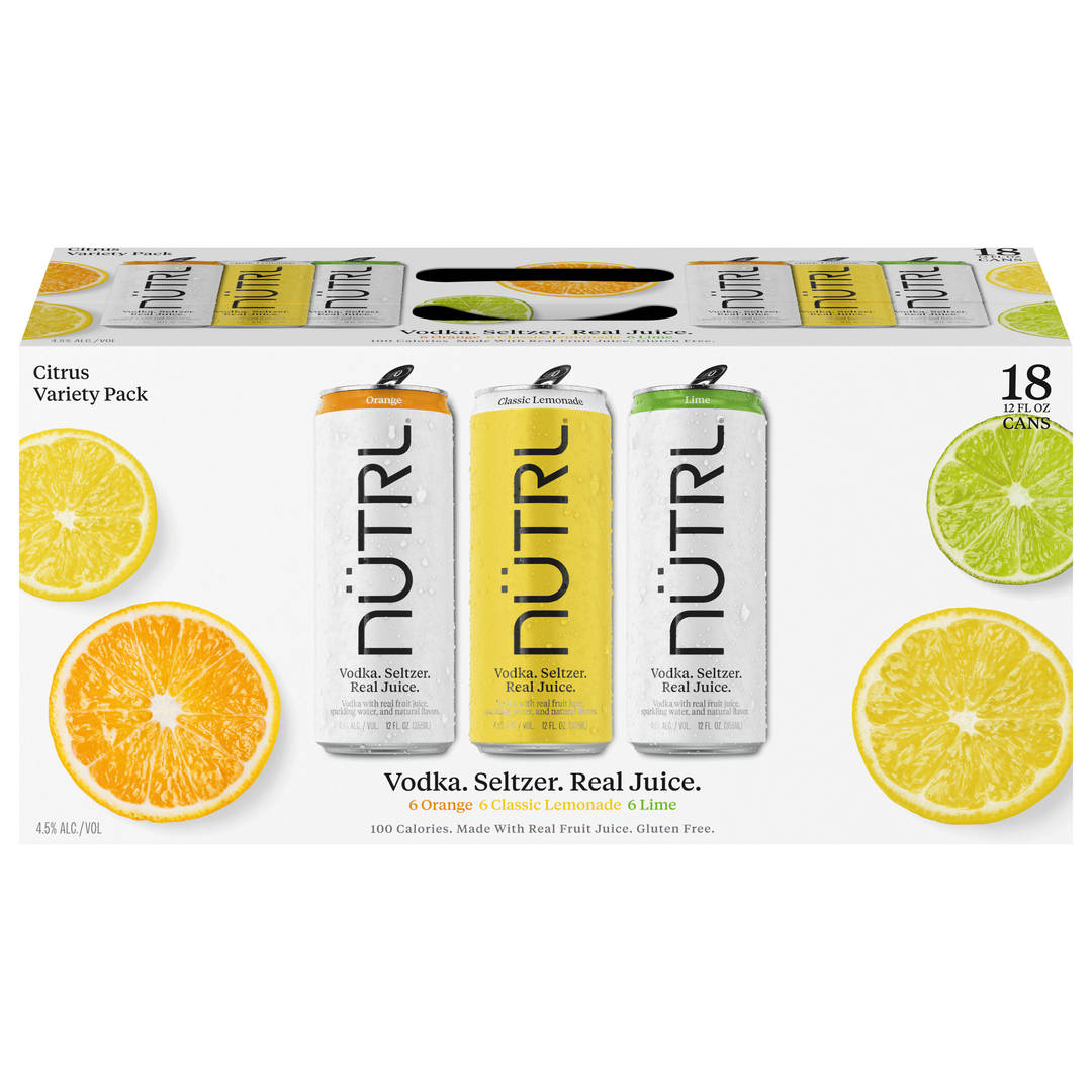 Nutrl Citrus Vodka Seltzer Variety Pack 18 -12 fl oz Cans