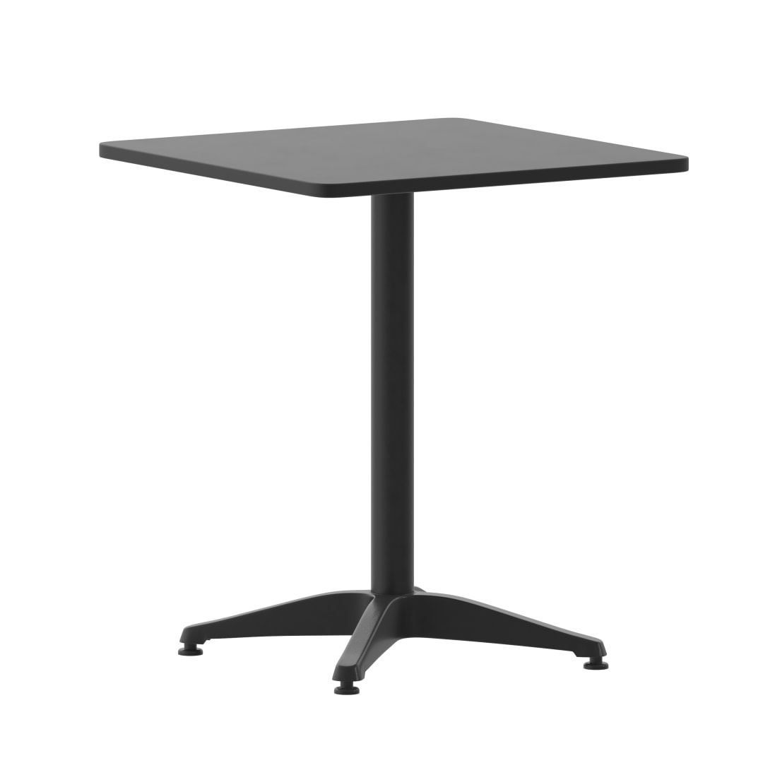 Mellie 23.5'' Black Square Metal Indoor-Outdoor Table with Base