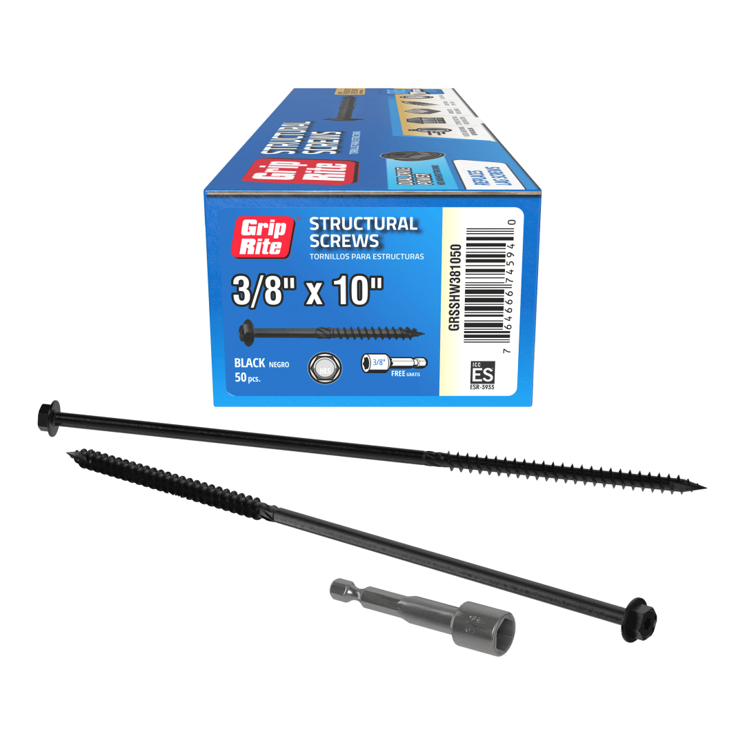 Grip-Rite 3/8 X 10" Gr Structural Scw Hw 50Pc Hand Drive Structural Screws
