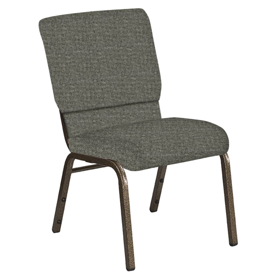 18.5''W Church Chair in Interweave Slate Fabric - Gold Vein Frame