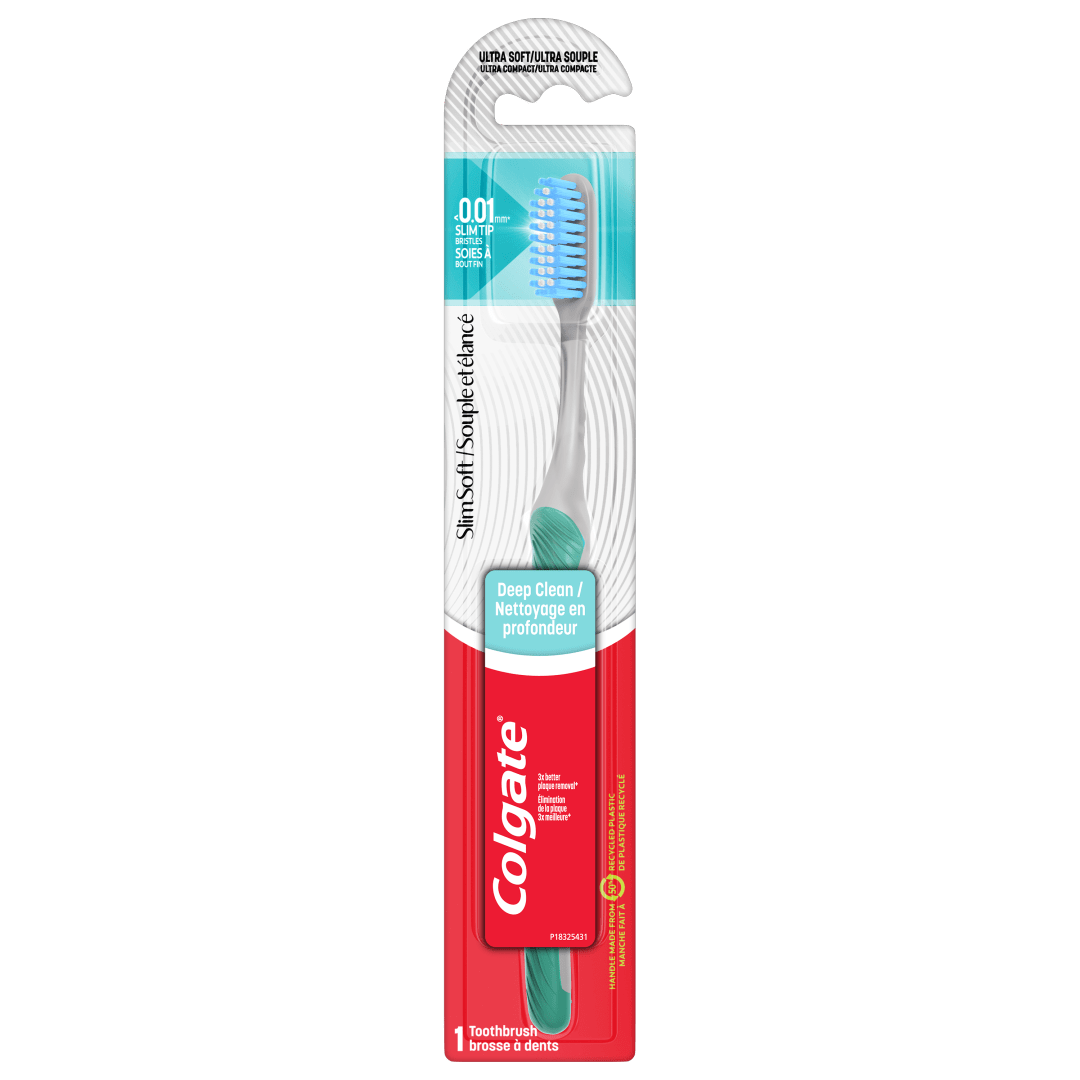 Colgate® SlimSoft™ Floss-Tip Ultra Compact Head Toothbrush