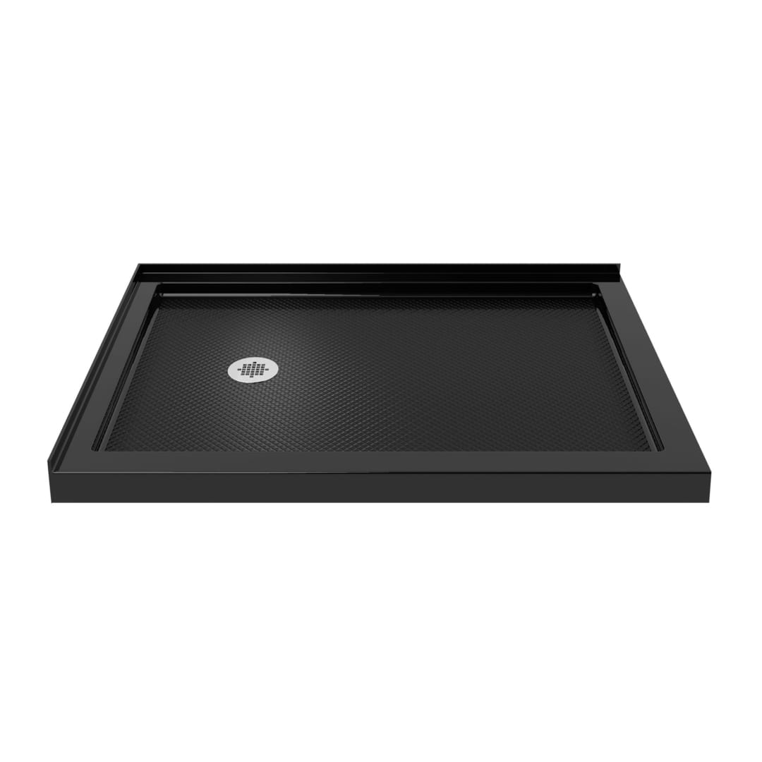 DreamLine SlimLine 36 inch D x 54 inch W x 2 3/4 inch H Left Drain Double Threshold Shower Base in Black