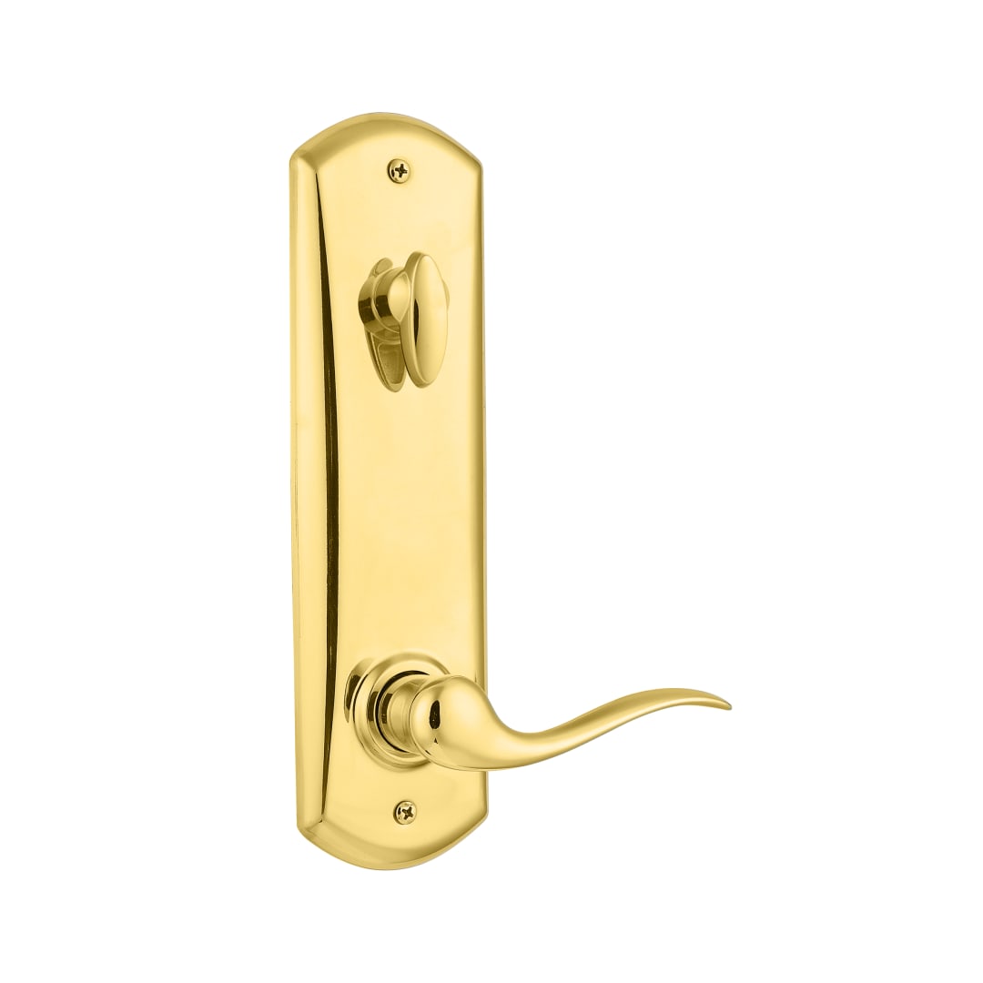 Tustin Hall/Closet Interconnect Keyed Entry UL Lever featuring SmartKey Security™ in Polished Brass