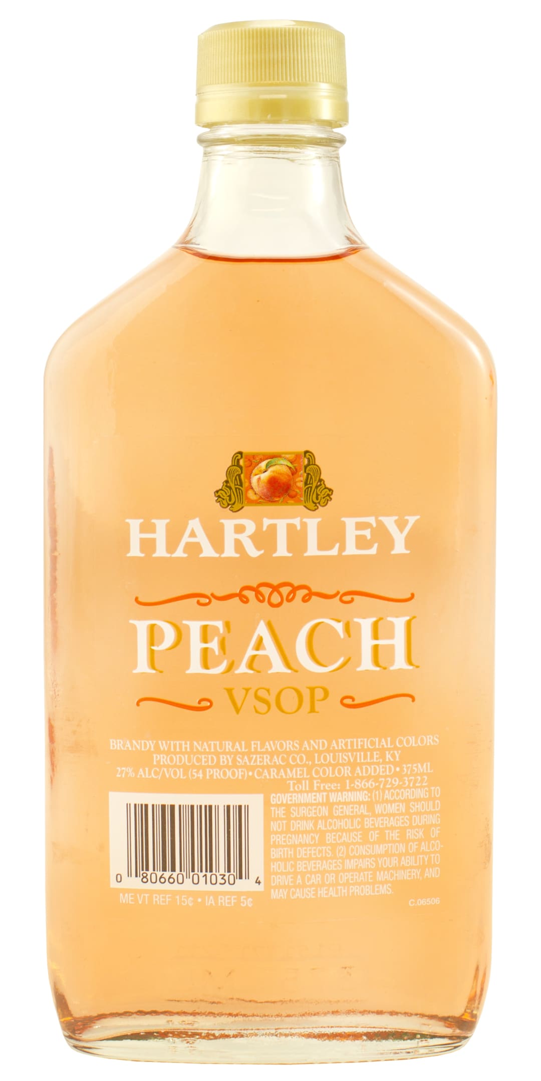 Hartley Peach Brandy 375ml 54 Proof