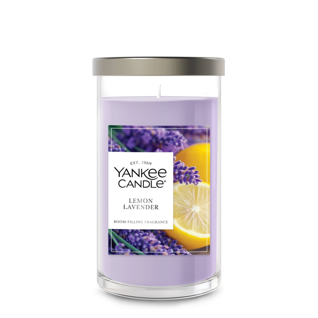 Yankee Candle Medium Pillar Scented Candle with up to 115 Hour Burn Time, Premium Plant Wax Blend for Consistent Burn, 14.25 oz Pillar Candle with Room Filling Fragrance, Lemon Lavender