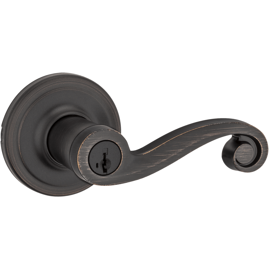 Lido Keyed Entry Lever featuring SmartKey Security™ in Venetian Bronze