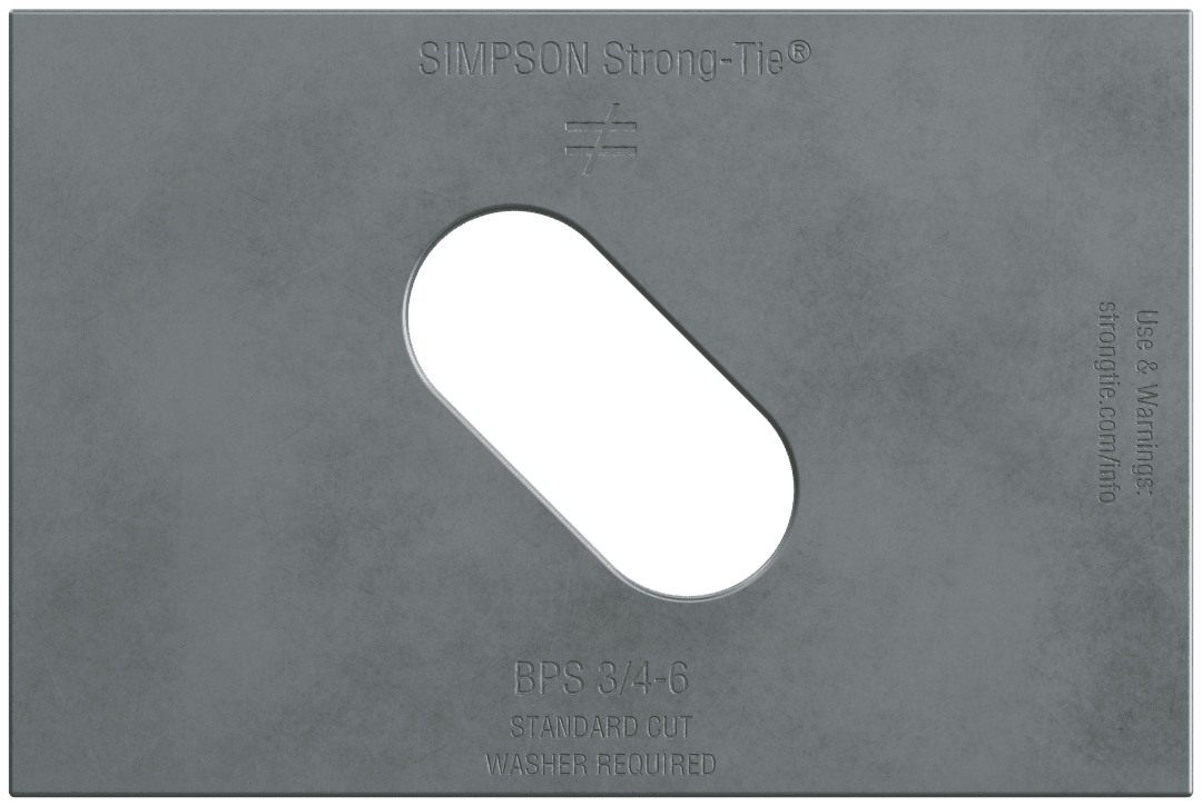 Simpson Strong-Tie BPS 3/4-6 BPS 3 in. x 4-1/2 in. Slotted Bearing Plate with 3/4 in. Bolt Dia. (Pack of 25)