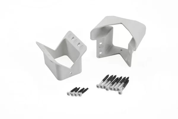45 Degree T-Rail Birdsmouth Bracket for All-in-One Post in Classic White