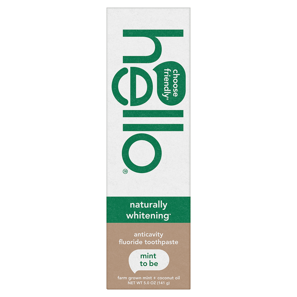 hello Naturally Whitening Anticavity Fluoride Toothpaste, Mint, 5 Oz