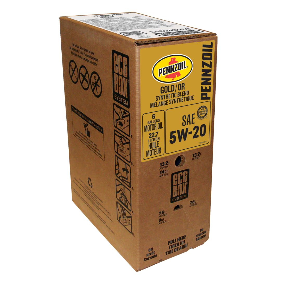 Pennzoil Gold Synthetic Blend 5W-20 Motor Oil, 24 Quart Ecobox