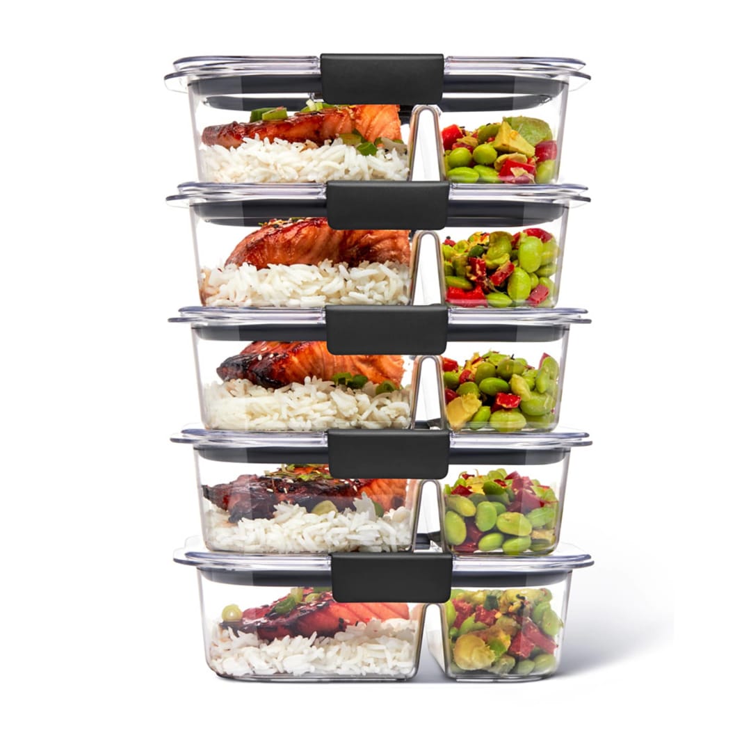 Rubbermaid Brilliance 2.85-Cup Meal Prep Container, 5 Pack