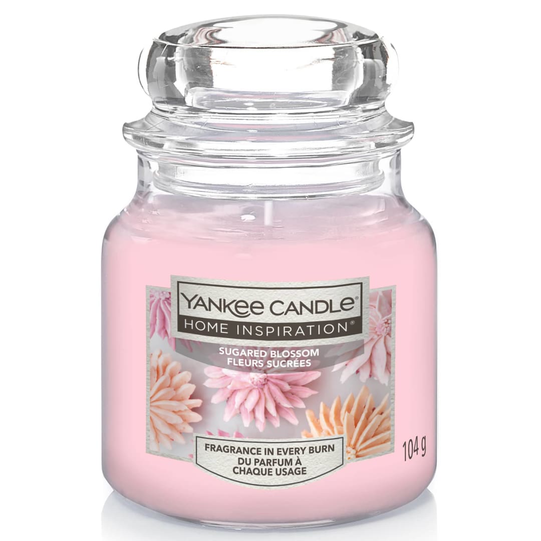 Yankee Candle® Home Inspiration Scented Candle | Sugared Blossom Small Jar Candle | Burn Time: Up to 30 Hours