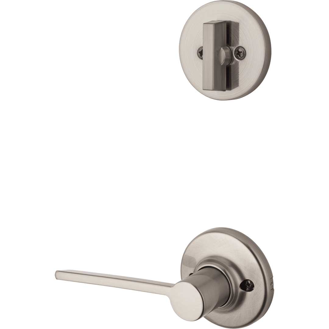 604 Single Cylinder Interior Pack w/ Ladera Right-Handed Lever for Kwikset Series Handlesets in Satin Nickel