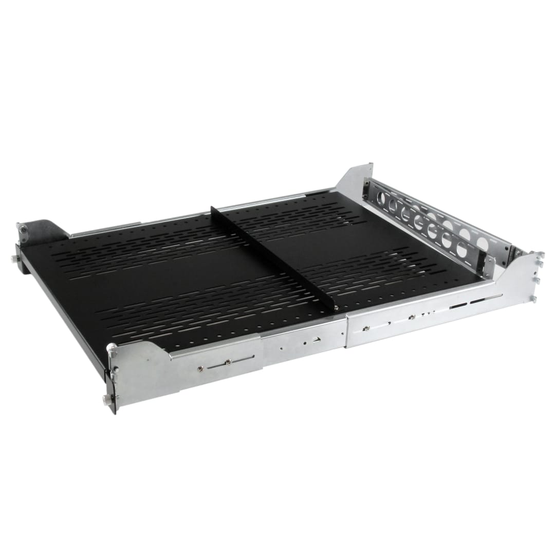 2U Sliding Vented Server Rack Shelf w/ Cable Mgmt