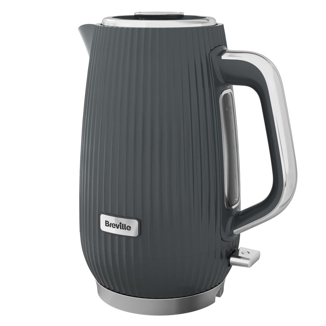 Breville Linear Grey Electric Kettle | 1.7L | 3kW Fast Boil | Grey & Chrome [VKT245]