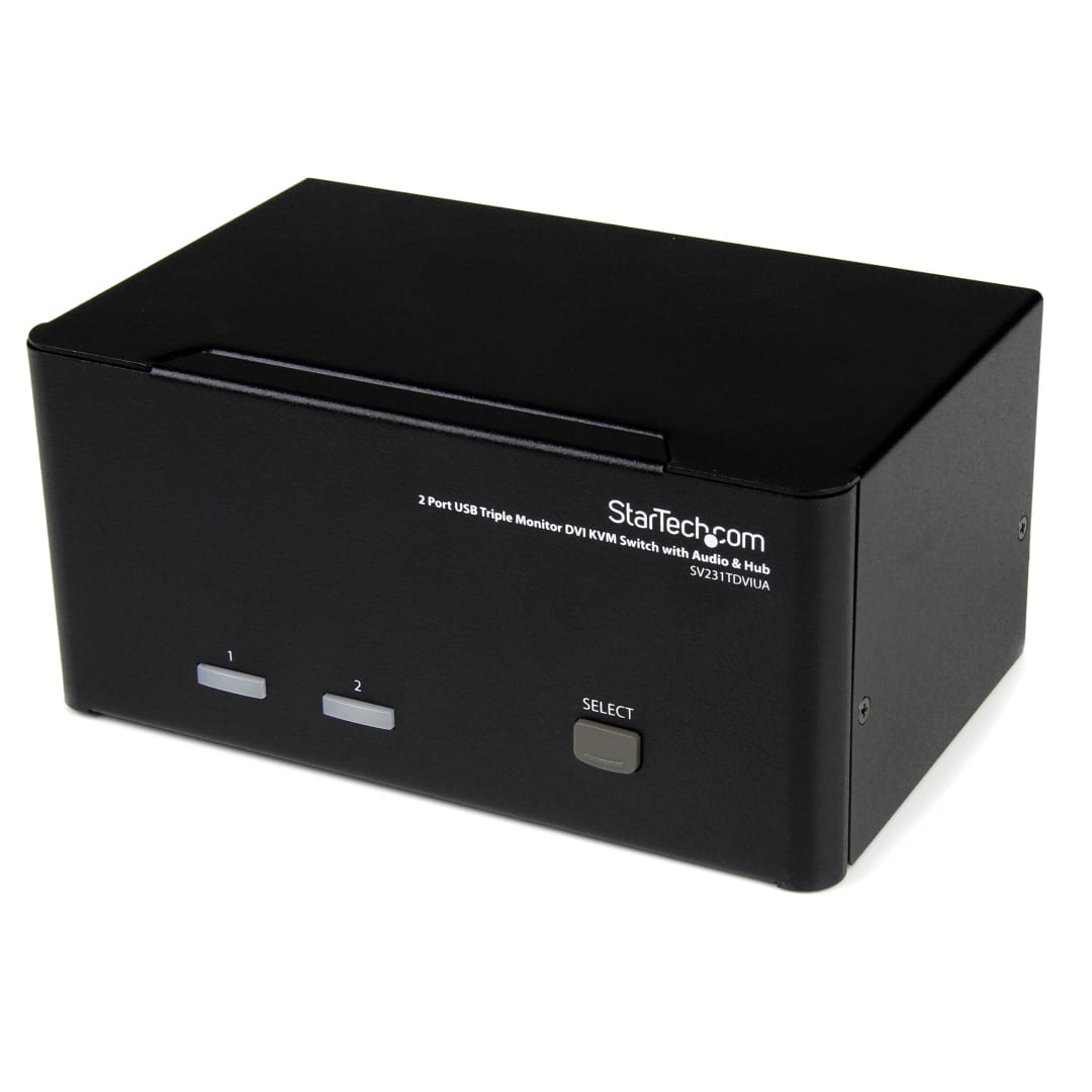 2 Port Triple Monitor DVI KVM with USB and Audio