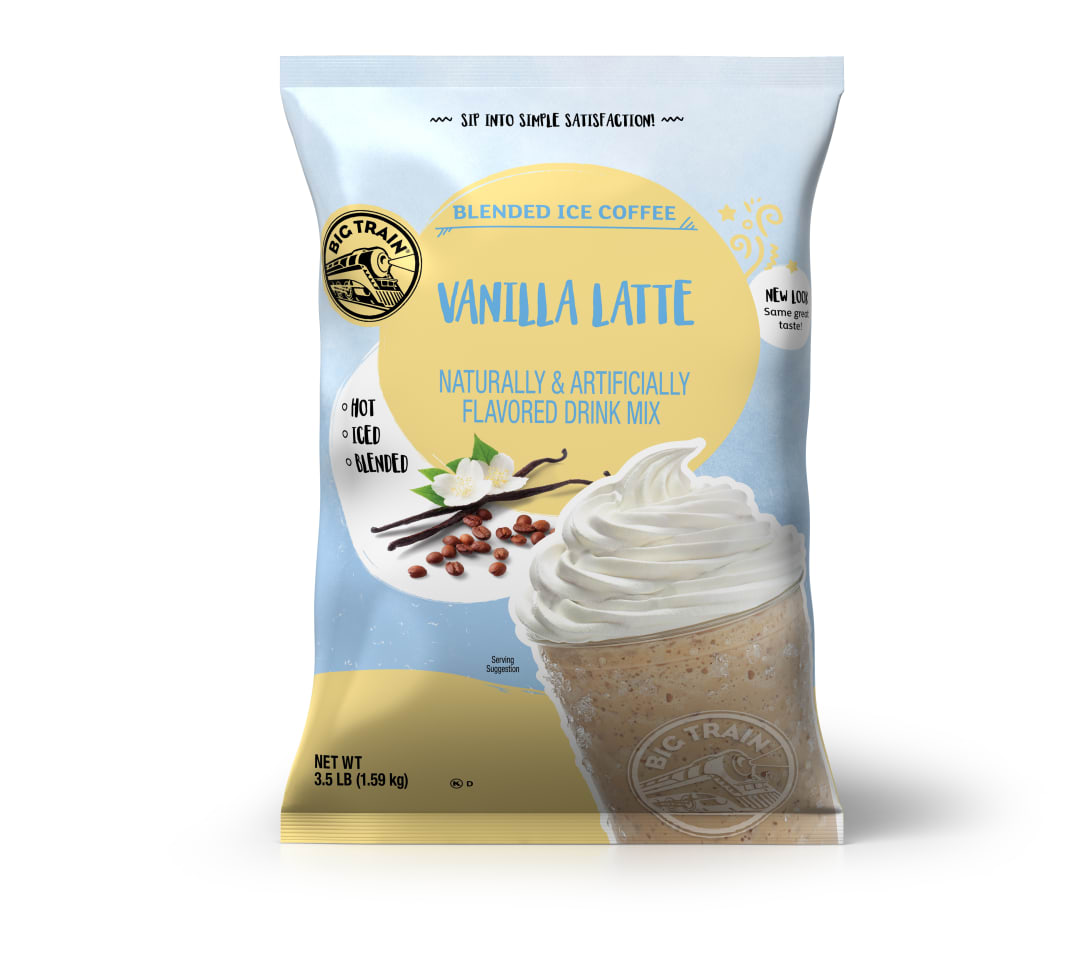 Big Train Vanilla Latte Blended Ice Coffee Drink Mix, 5 x 3.5 lb