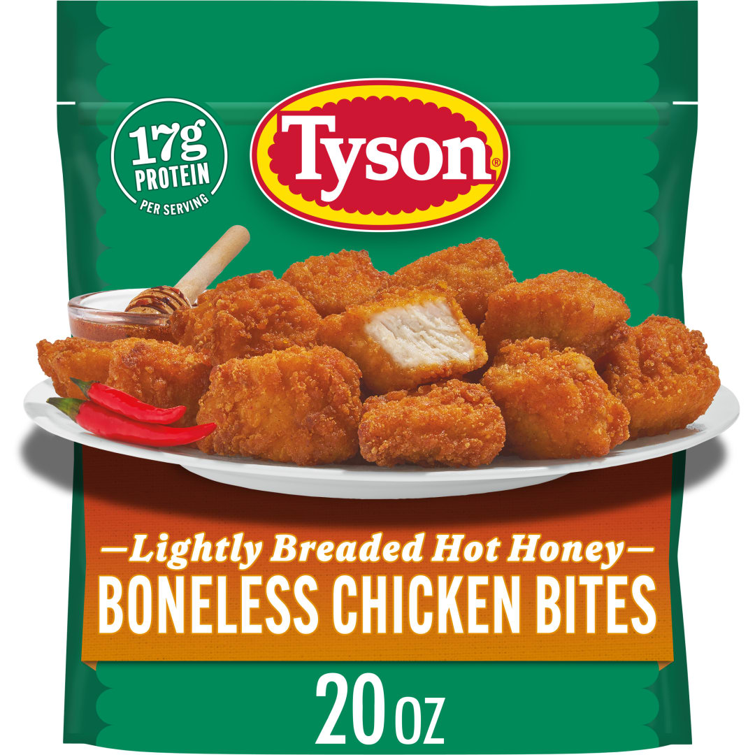 Tyson Frozen Lightly Breaded Hot Honey Boneless Chicken Bites, 20 oz