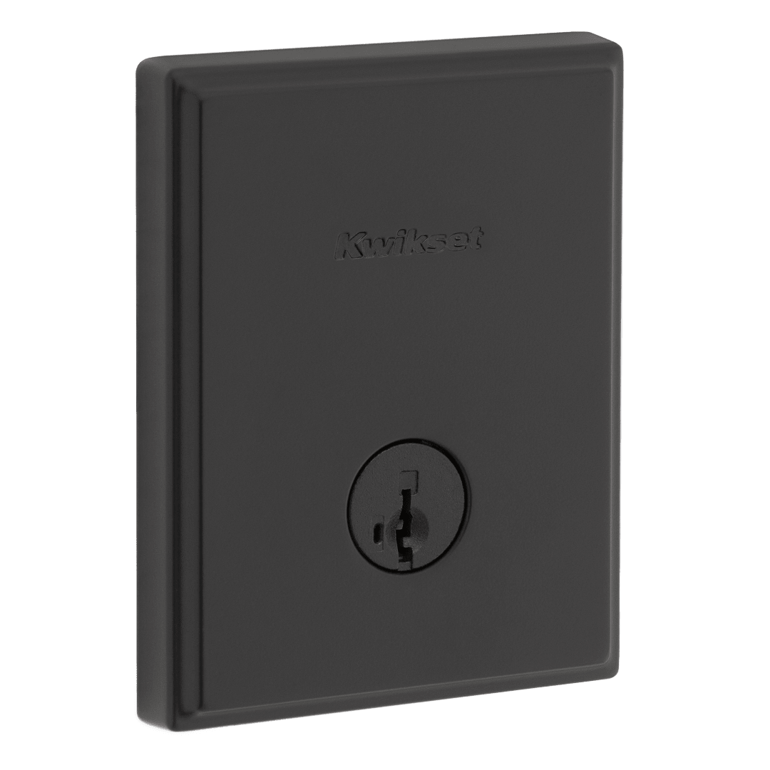 258 Crosstown Rectangle Keyed One Side Low Profile Deadbolt featuring SmartKey Security™ in Matte Black