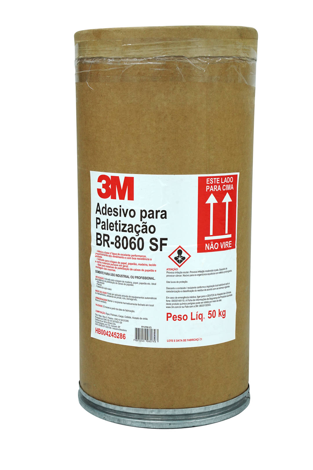 Adesivos para Paletização PVA 3M™ Shipping-Mate™ 8060, Transparente, Teor de Sólidos 32 - 40%, Barrica de 50kg, 1/Embalagem