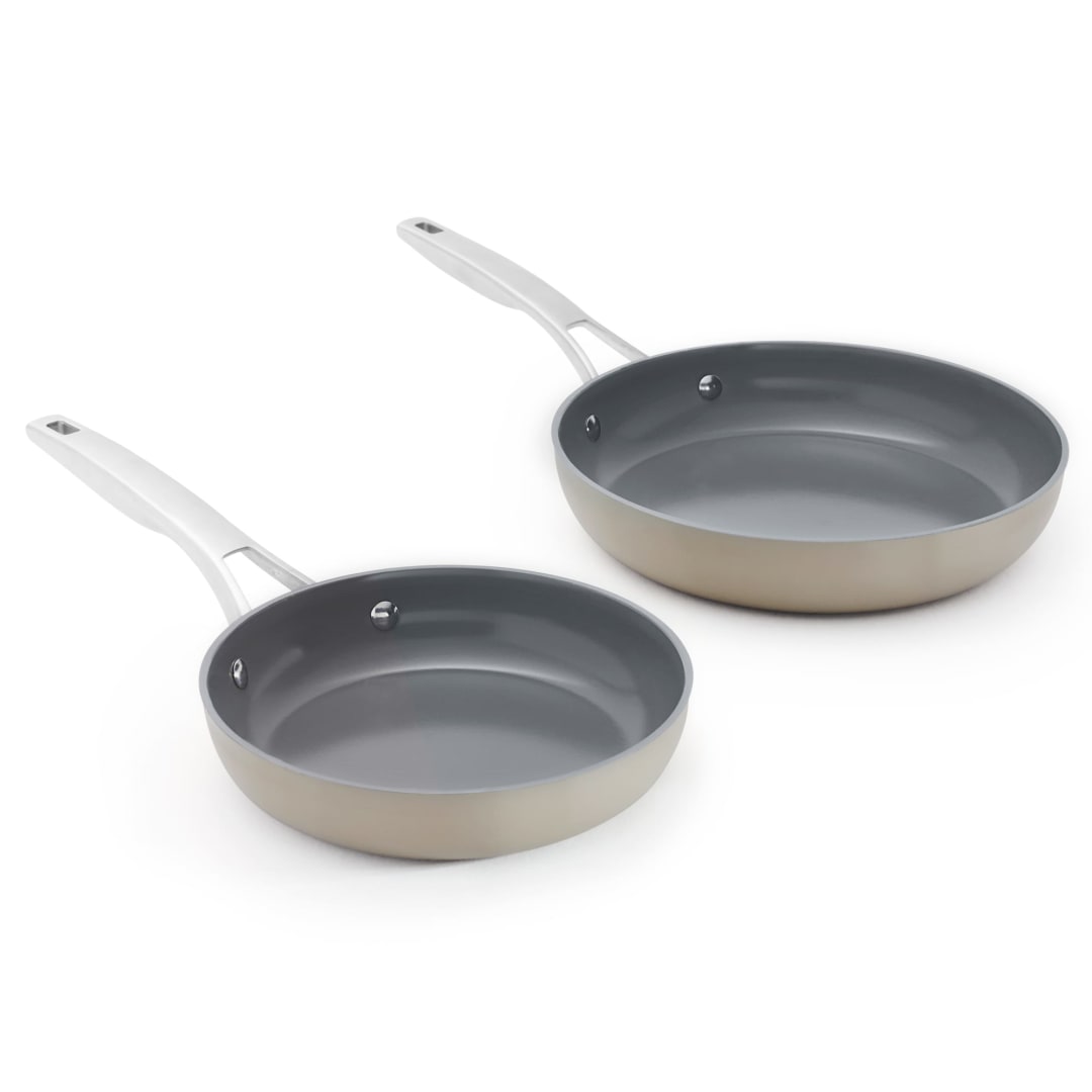 Calphalon® Premier Ceramic Nonstick 8" and 10" Frying Pan Set, Mushroom Grey