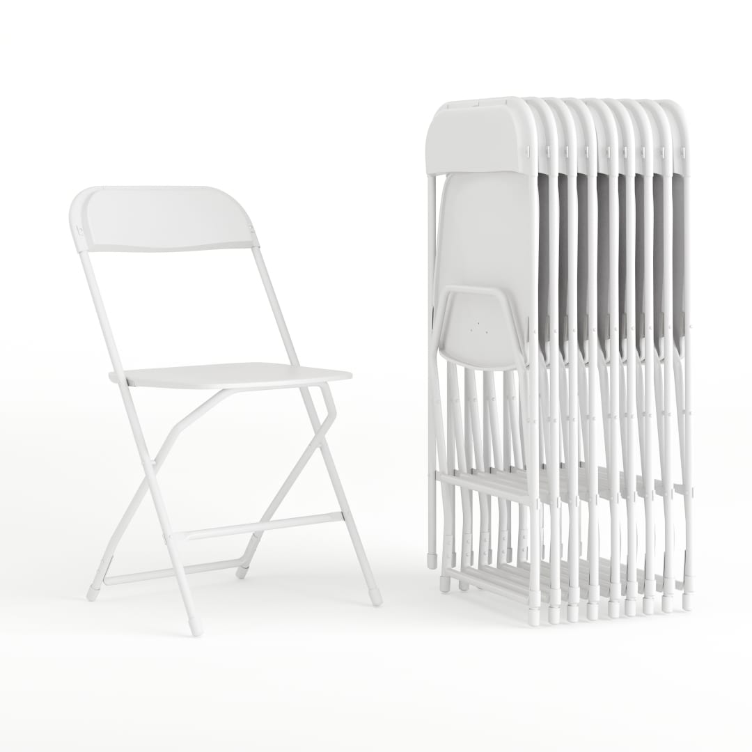 Hercules Series Plastic Folding Chair White - 24 Pack 650LB Weight Capacity Comfortable Event Chair-Lightweight Folding Chair